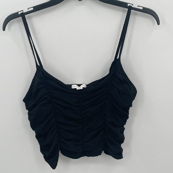Topshop Tops - Topshop Women's Ruched Crop Camisole Black